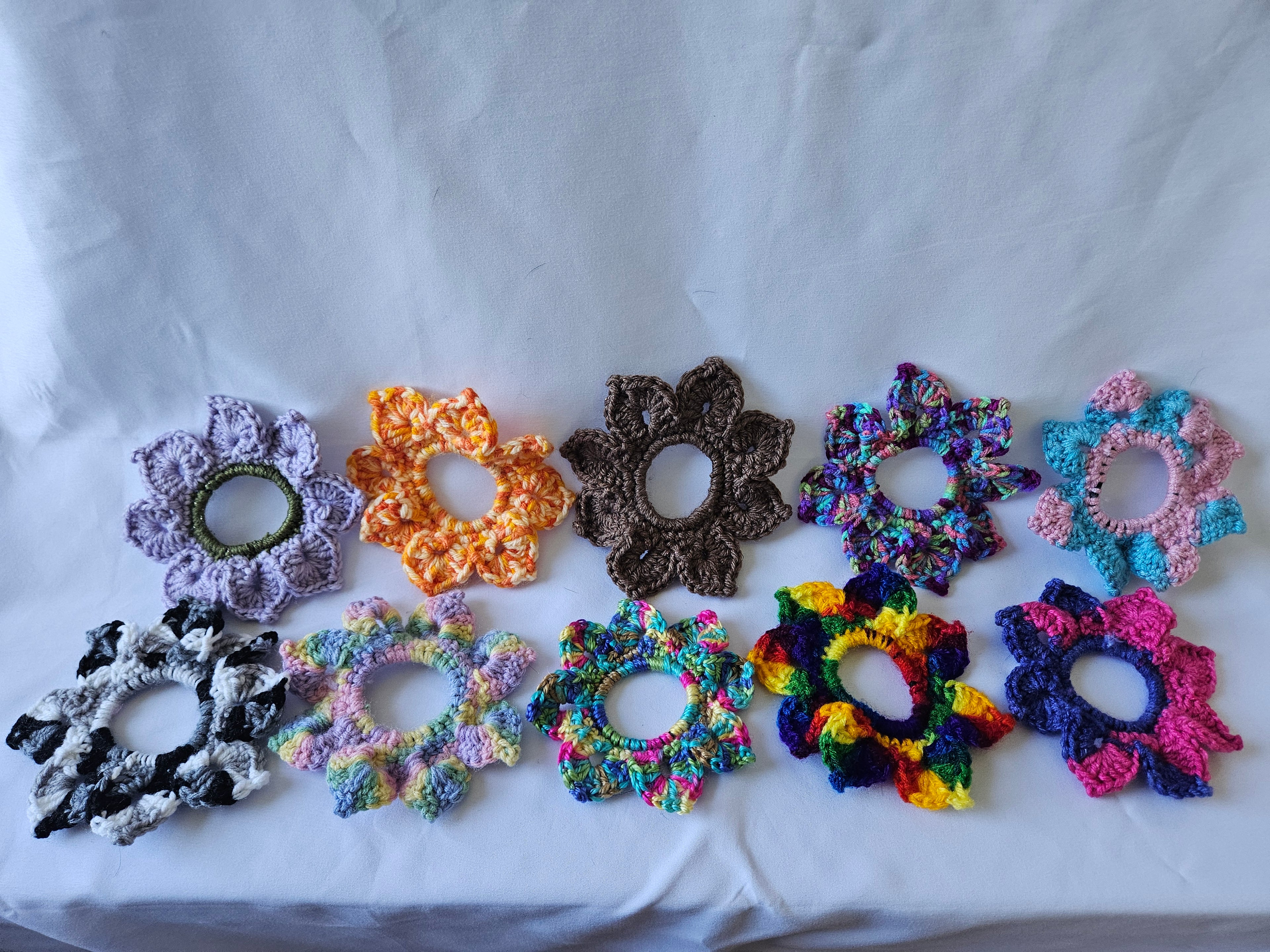 Flower scrunchies